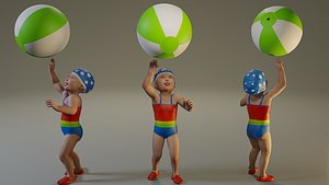 3D child female swwimmingpool swim pool model