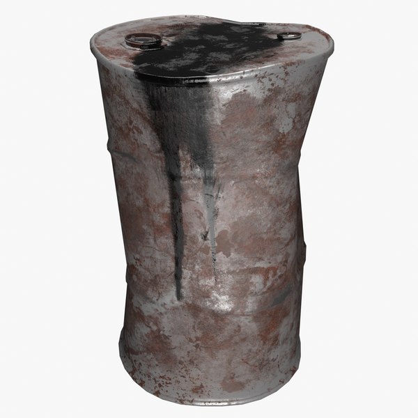 3D Oil Barrel White Leaking Clean model