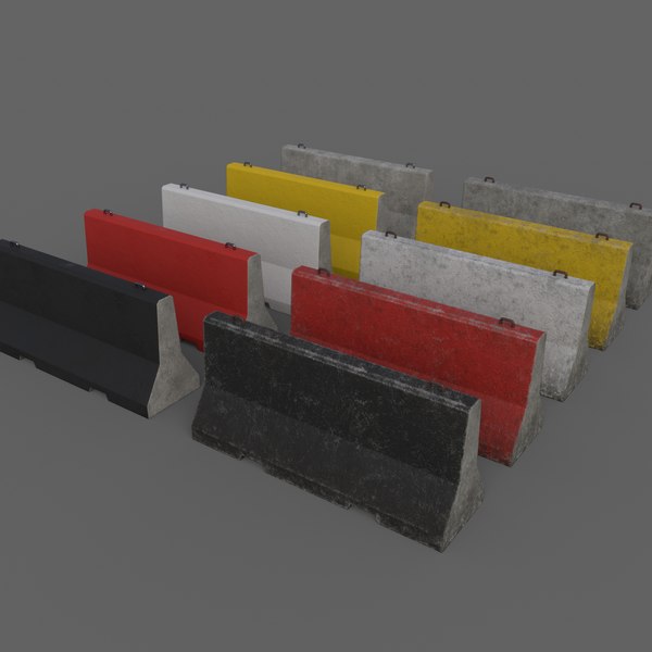 3d pbr concrete barrier v5