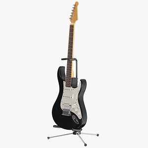 Electric Guitar With Stand 3D model