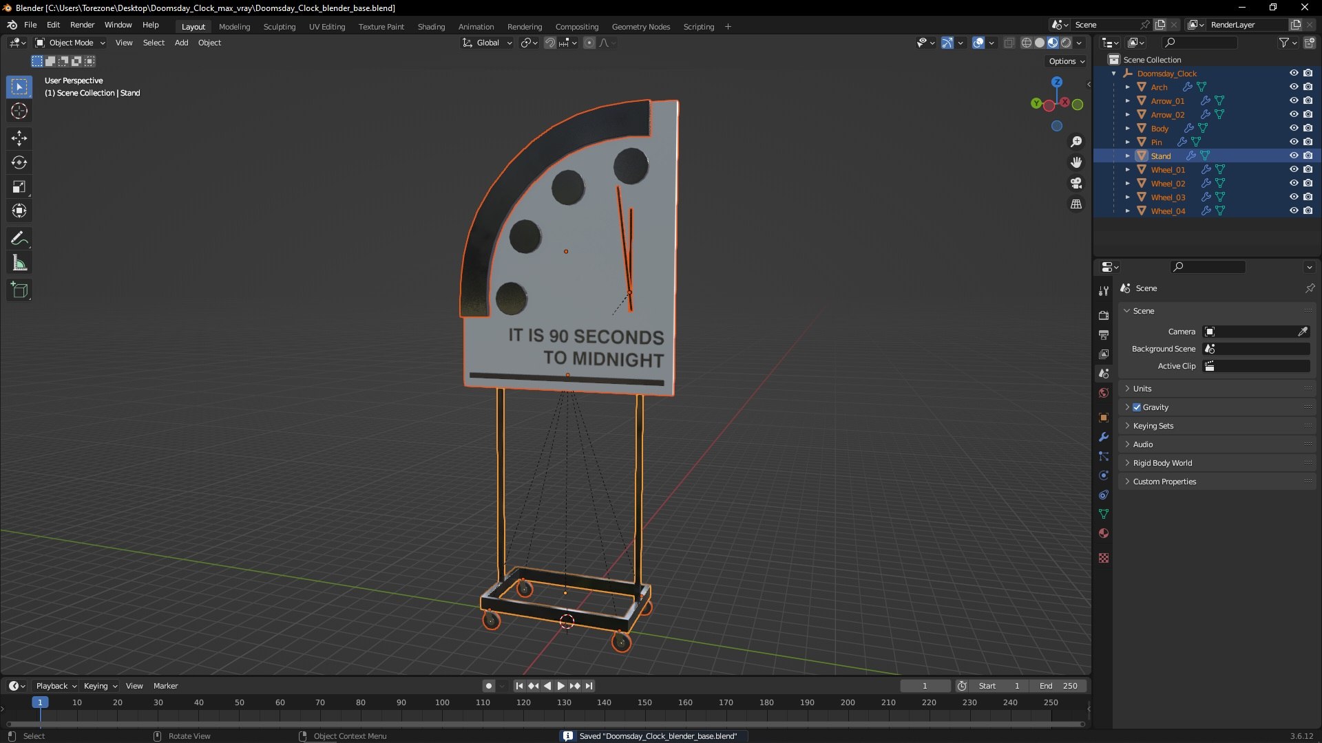 3D Doomsday Clock - TurboSquid 2273688