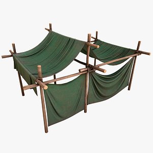 Military Medical Tent Camp Medieval Bazaar Fair Stall 3D model