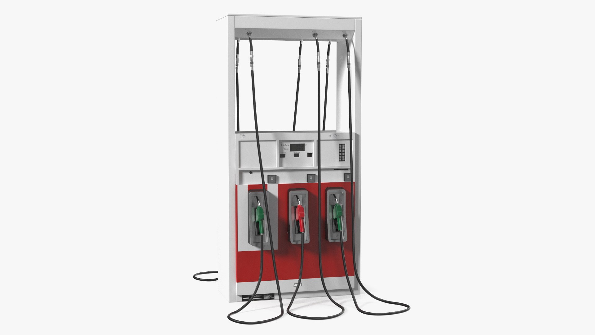 Gas Pump Red 3D model preview