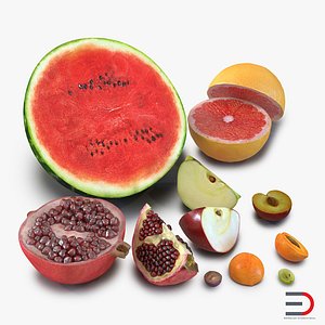 Cross Section Fruits Collection 2 3D Models