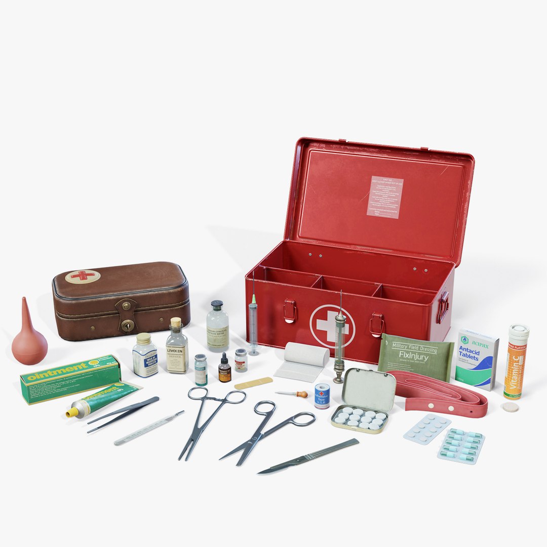 First Aid Kit Set 3D https://p.turbosquid.com/ts-thumb/2V/IkvYHy/d1/firstaidkit_set_1200x1200/jpg/1785000721/1920x1080/fit_q87/74b345f297da1733cdc4496365f06e1b874004c7/firstaidkit_set_1200x1200.jpg