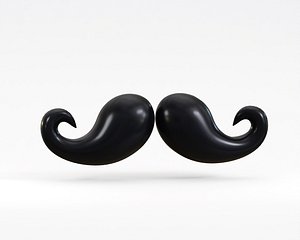 Cartoon Mustache 3D model