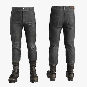 Jeans and Boots 3D model