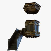 Medieval Church Pulpit Brown - PBR