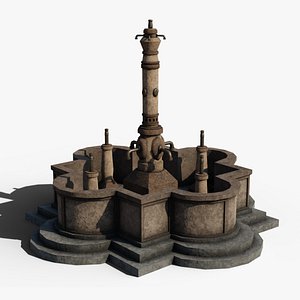 3D German water fountain model