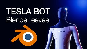 3D Tesla Bot Hyper 3D model quality - eevee render