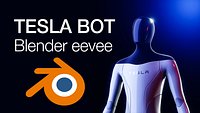 Tesla Bot Hyper 3D model quality - eevee render