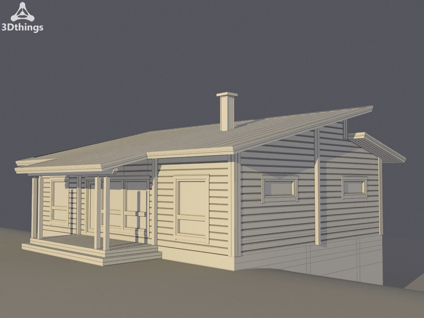 3d model log house