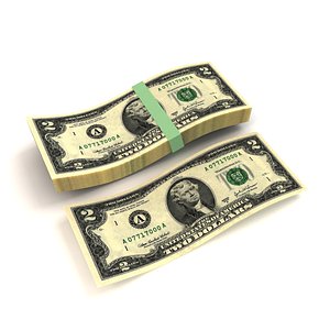 3D model 2 Dollar Bills