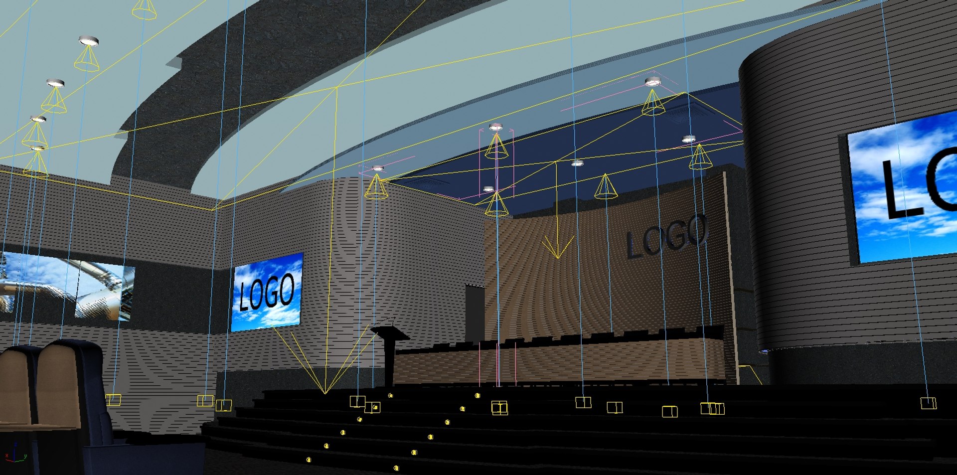 3d conference hall model