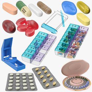 3D model pills blisters trays