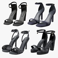 Women High Heel Sandals Collection – 4 Models Pack – PBR 3D Asset
