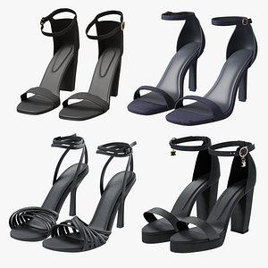 Women High Heel Sandals Collection – 4 Models Pack – PBR 3D Asset