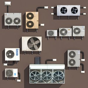 Air conditioning PACK Low Poly 3d Modle