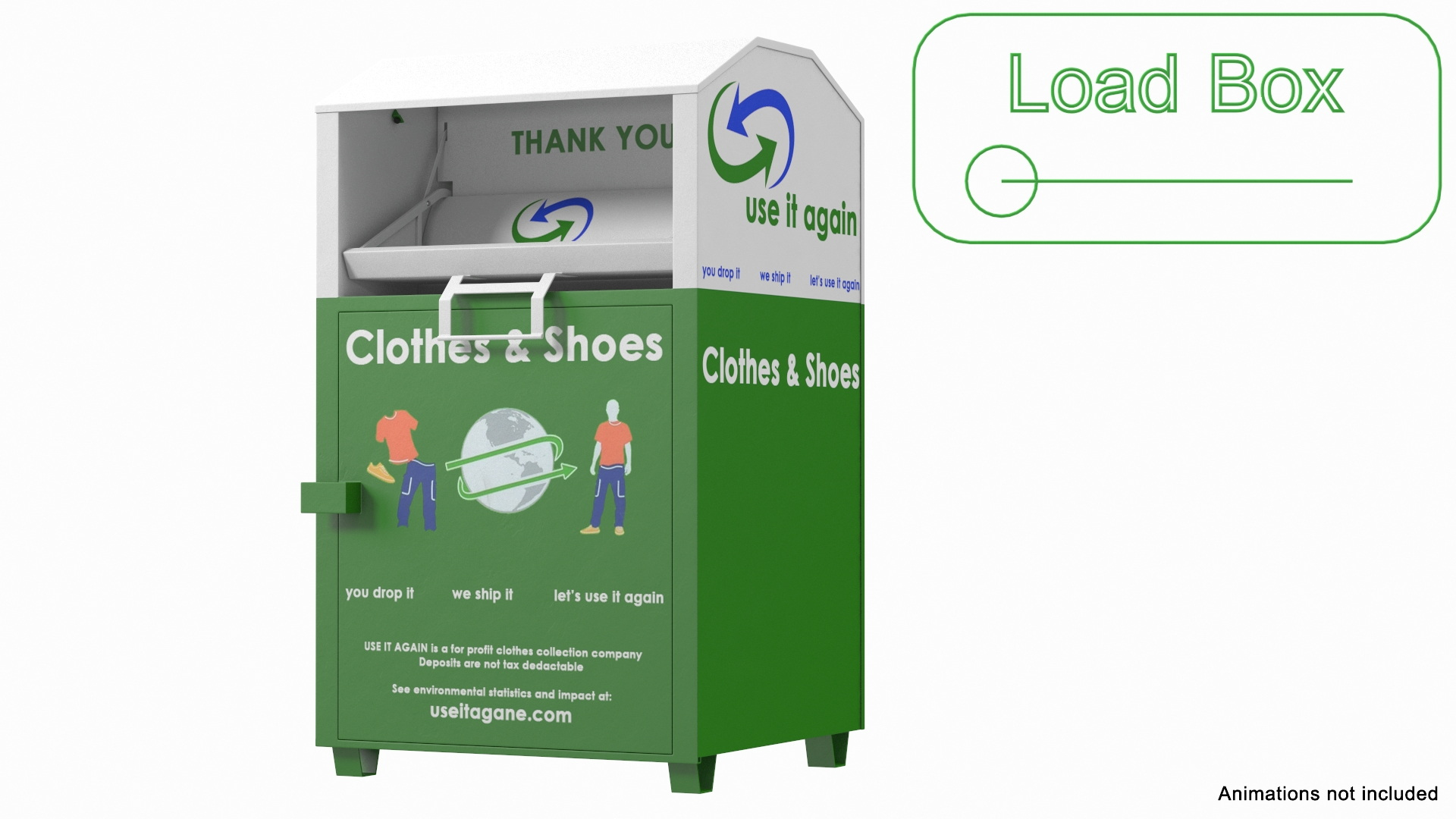 Recycle Drop Box For Clothes Rigged 3D Model TurboSquid 2046403