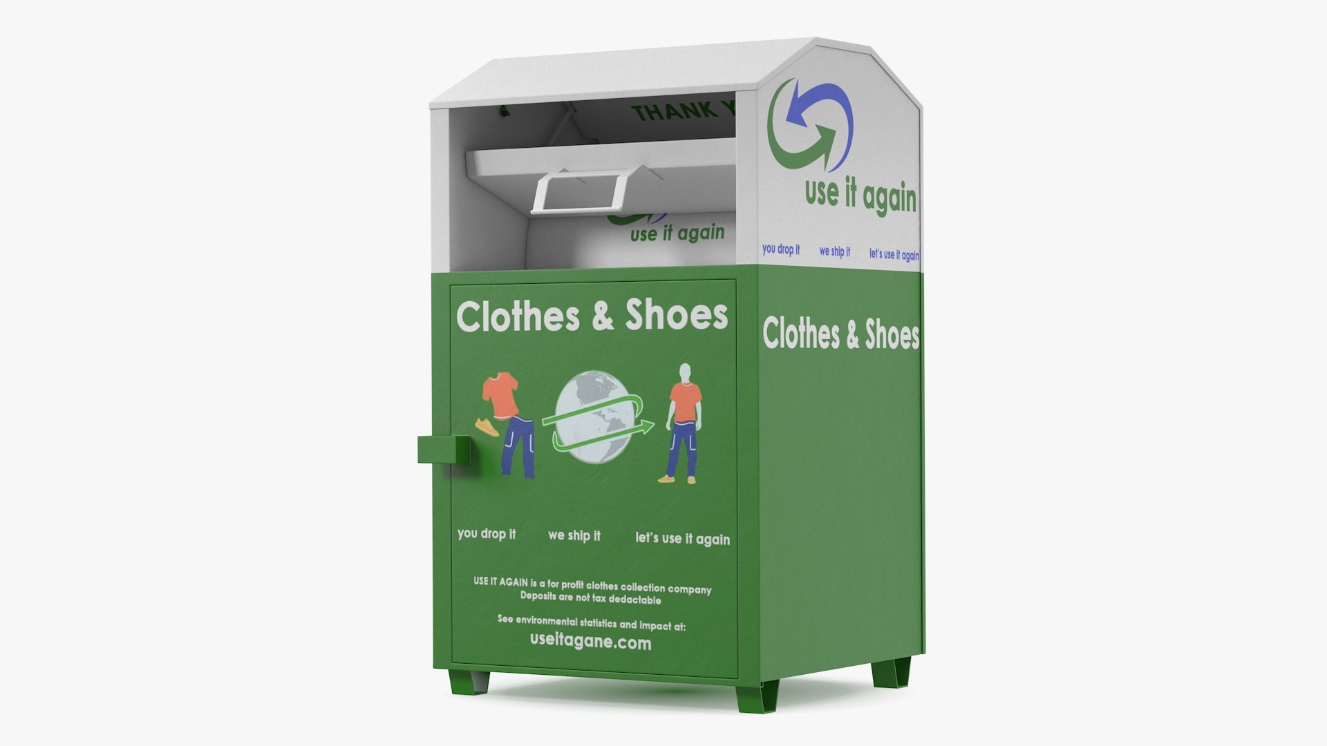 Recycle Drop Box for Clothes Rigged 3D model TurboSquid 2046403