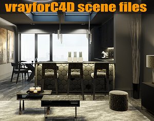 c4d black luxury apartment london