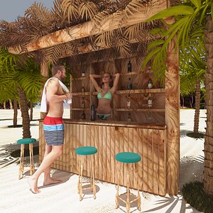Beach Bar 2 - 4K 3D model