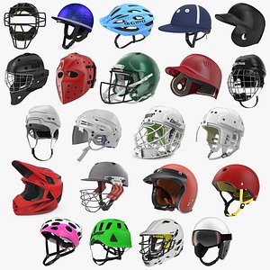sport helmets 6 3D model