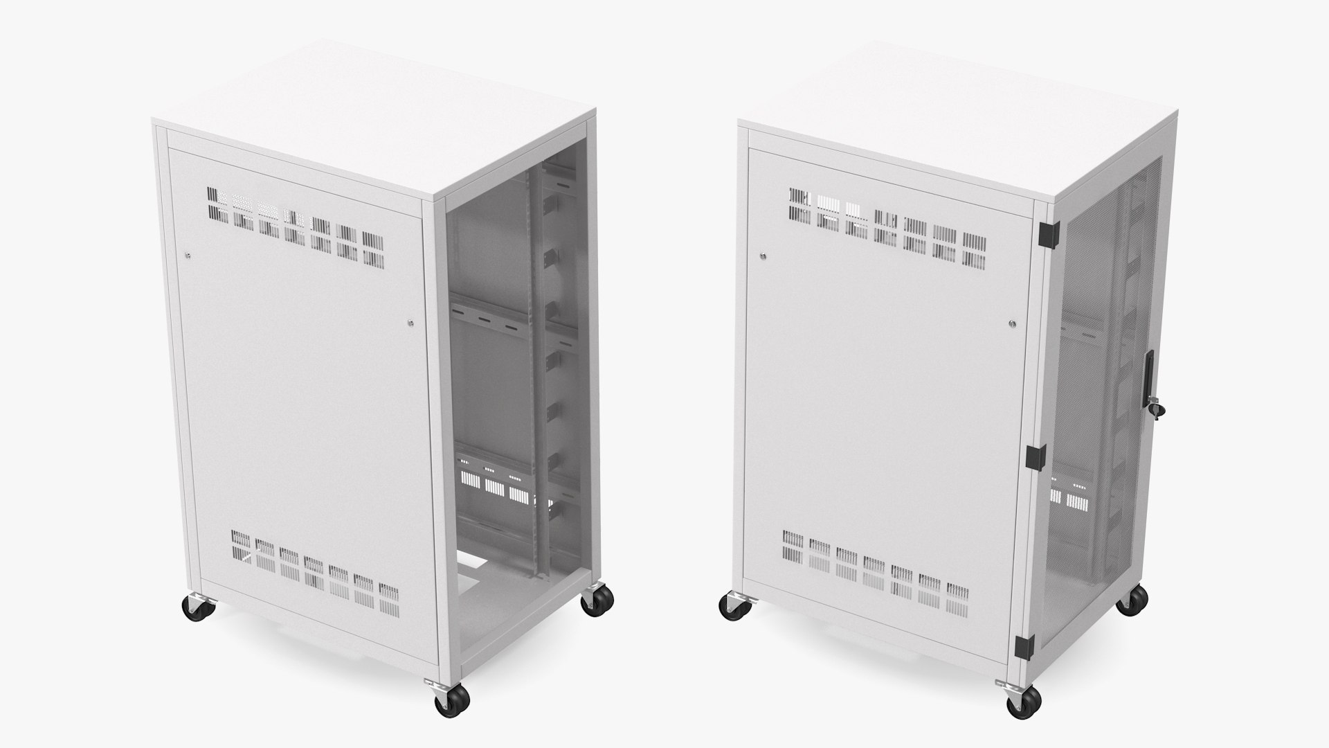 3D Floor Standing Rack 27U White Empty TurboSquid 1848970