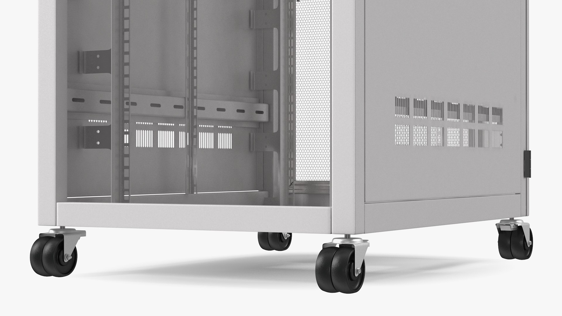 3D Floor Standing Rack 27U White Empty TurboSquid 1848970