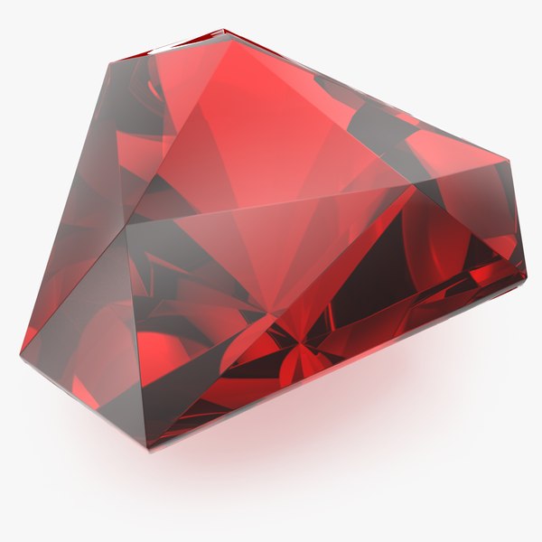 Shield Step Cut Ruby 3D