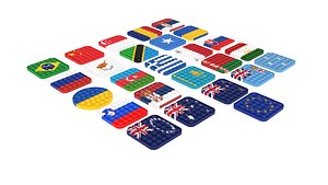 3D model Flags Pop It Fidget Toys Set