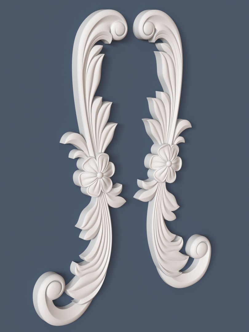3d Model Decorative Scroll
