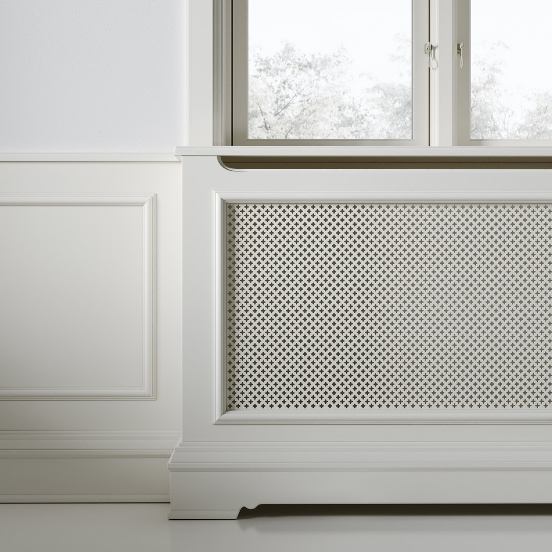 3D Classic window with radiator screen 002 model - TurboSquid 2173691