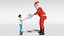 3D santa claus giving gift