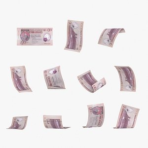 3D Northern Ireland 10 Pounds Falling Notes
