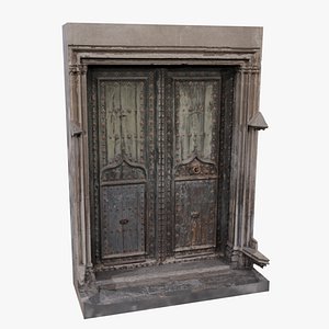 Girona Church Door with Realistic Texture