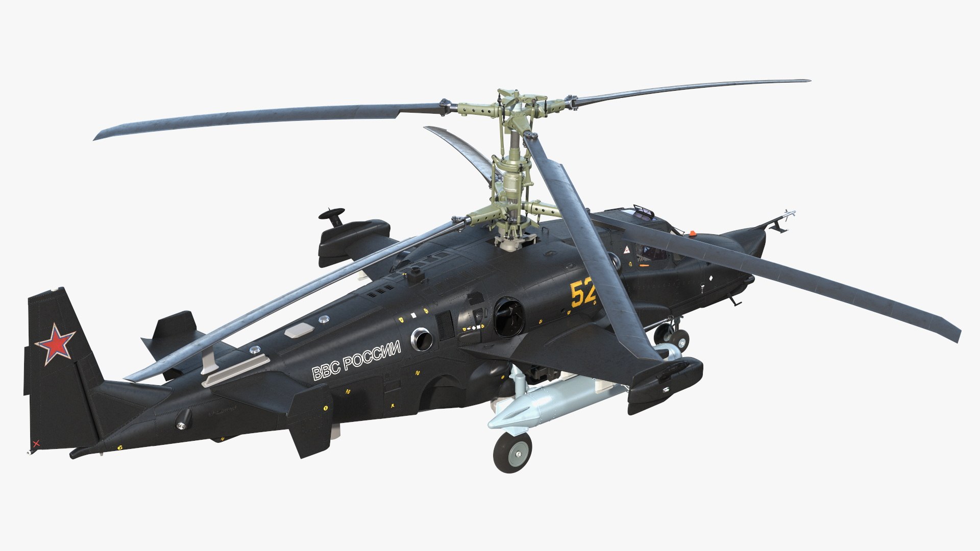 3D Kamov Ka 52 or Alligator Russian Attack Helicopter Rigged for Maya ...