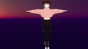 Hina kamisama ni natta hi VRChat 3D model rigged