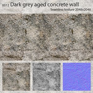 0012 Dark grey aged concrete wall