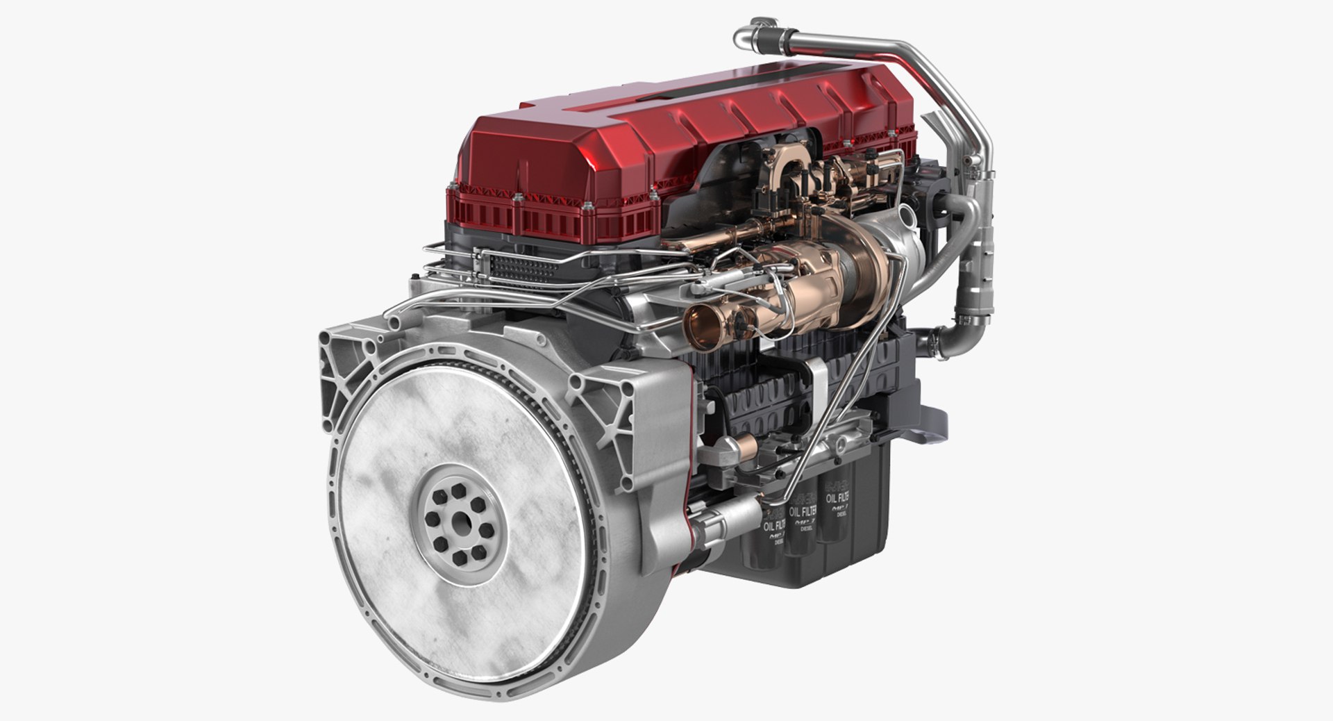 Turbo Diesel Truck Engine 3D model preview