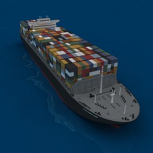 3D Ship blocking Suez Canal egypt