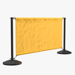3D model Portable Barrier Banner Stand