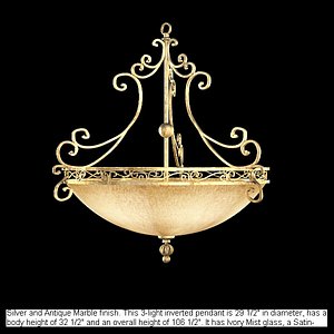 kichler lighting 3257 bsg inverted pendant 18 century venezia