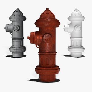 3D Fire Hydrant Realistic 3D Model PBR Textures Game Ready Low Poly