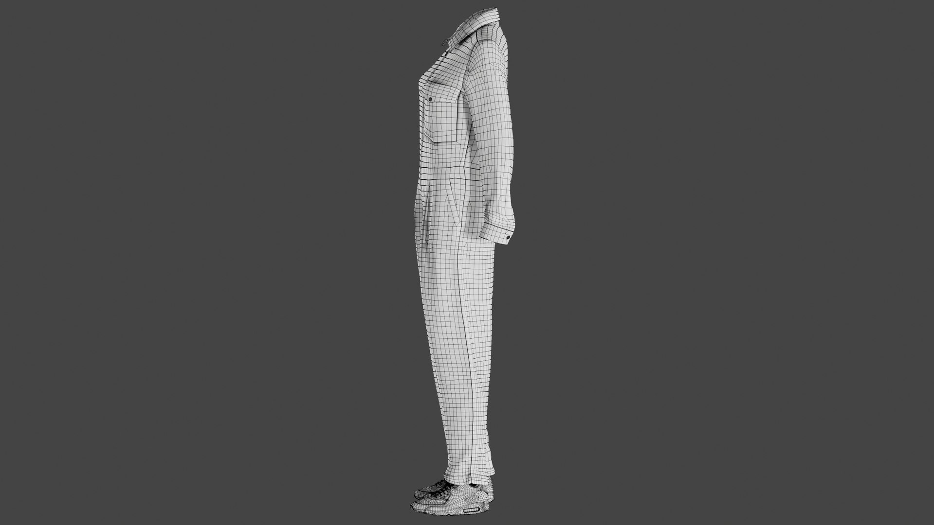 Mesh Women S Overalls 3D Model - TurboSquid 1615639