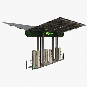 3D Solar Charging Station 1B model