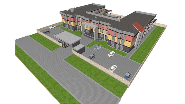 School Exterior Model 3D model