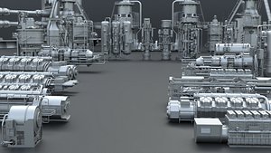 Industrial Factory Plant Machinery Kitbash Pack