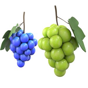 3D model Cartoon Grapes