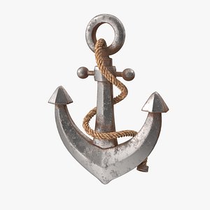 Rusty Anchor with Rope